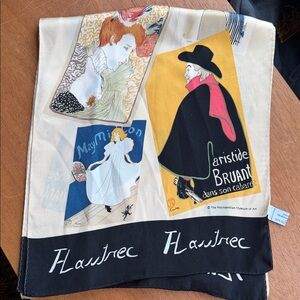 Vintage Metropolitan Museum of Art Artistic Silk Scarf w/ Vintage French Prints